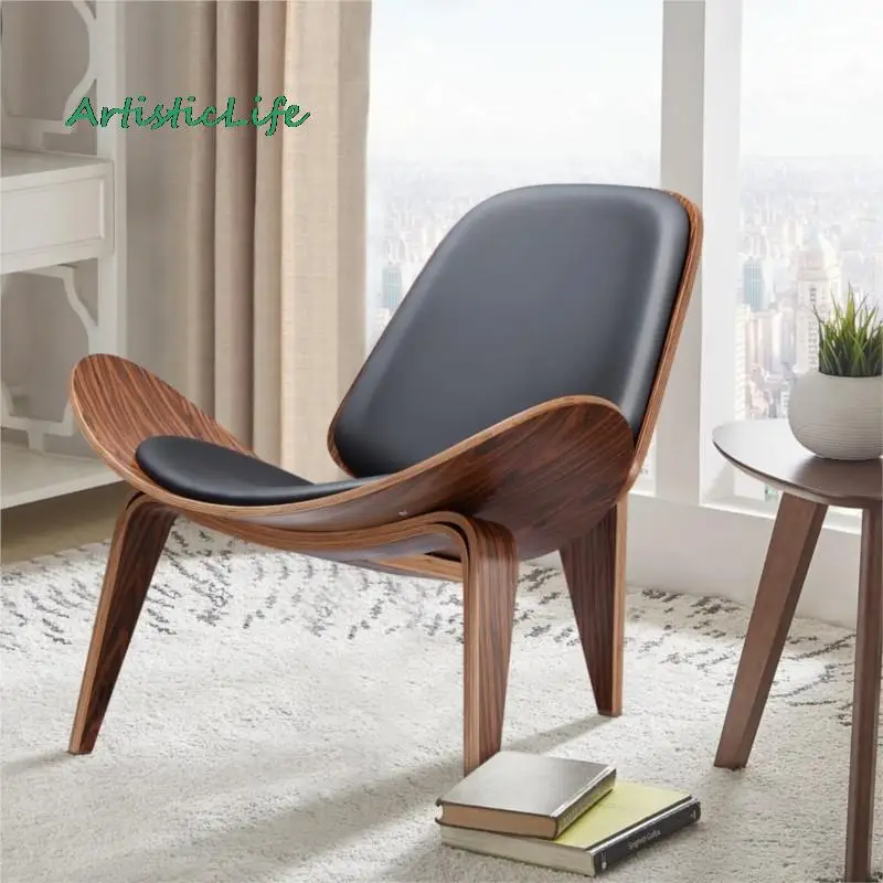 ArtisticLife Lounge Nordic Creative Simple Designer Single Sofa Chair Smile Airplane Shell Chair Dining Room Chairs