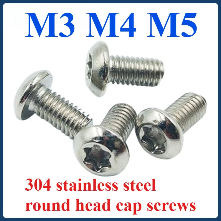 

M3 M4 M5 304 stainless steel Inner plum blossom anti-theft round head screw