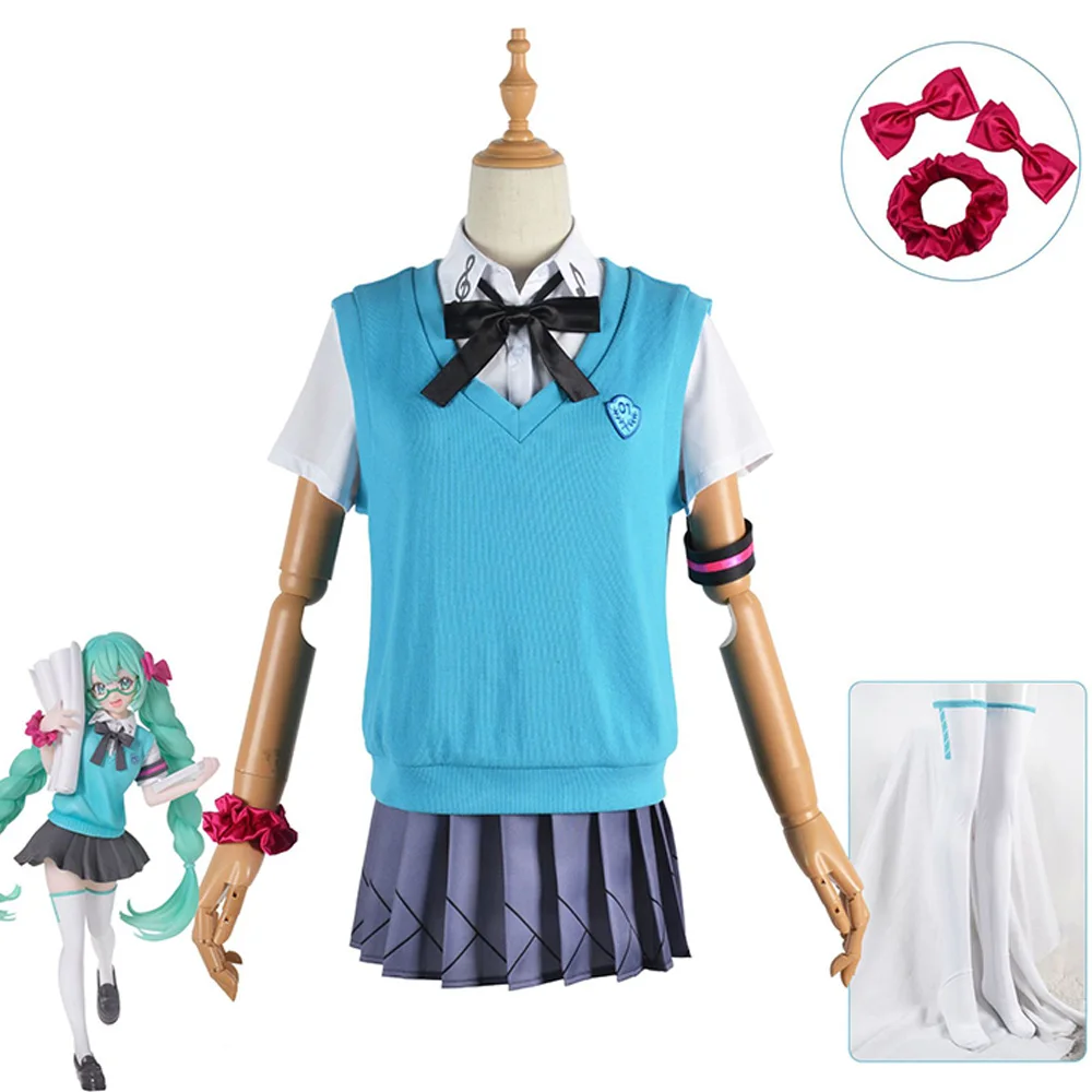 IN STOCK SanyMuCos Jk Miku Cospaly Hatsune MikuAnimeJk Miku Dress Cospaly Outfit Comic-con Birthday and Holiday Gifts