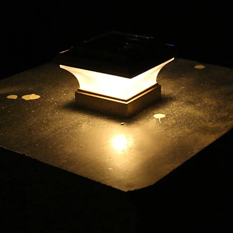 4 Inch Solar Post Cap Light 0 75w High Bright LED Ip44 Waterproof Solar Panel For Garden Fence Pathway Yard Decoration Props