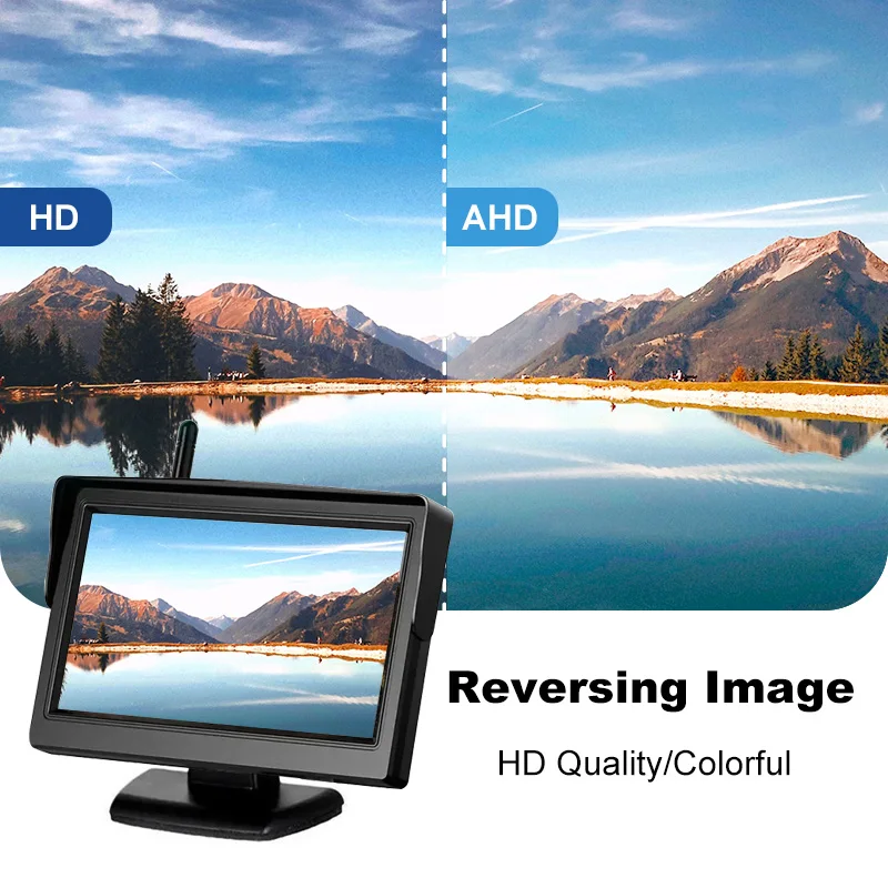 Easy Installation Wireless 4.3/5Inch Rear View Camera Monitor Screen Reversing Camera for Car Parking System Camera for Vehicle