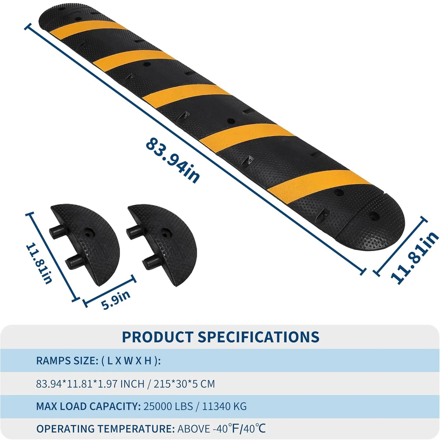 

6-футовые скоростные муфты с конецми для тяжелых условий эксплуатации, емкость 25000 фунтов, резиновые скоростные губки с 2-канальной крышкой напольного шнура