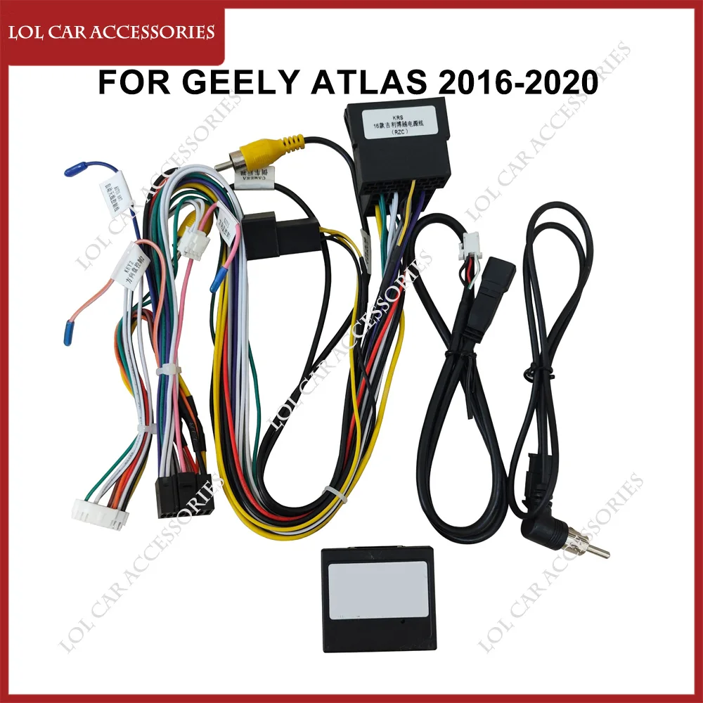 For Geely Atlas 2016-2020 Car Radio Stereo Android Player Power Cable Canbus Panel Dash Frame Wiring Harness