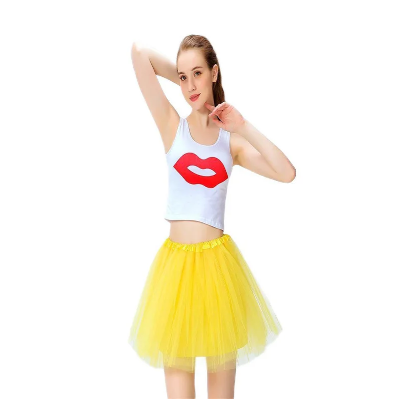 1Pc Schattige Carnaval Dans Performance Rok Kleurrijke Tule Rok Pofrok Voor Volwassenen