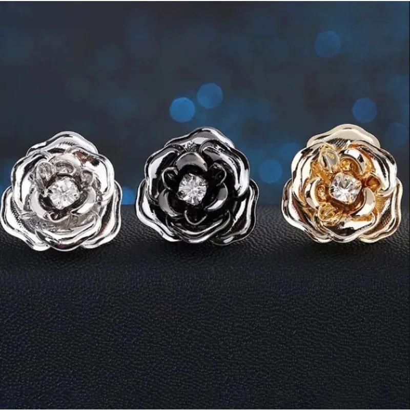 Retro Kamelie Zirkon Nadel