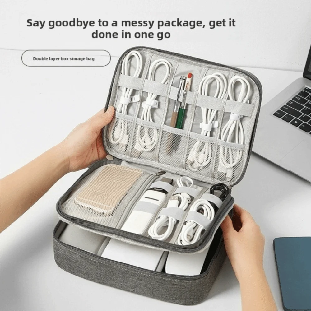 Dust-proof Digital Storage Bag Protective Prevent Scratches Charger Storage Bag Zipper Lightweight Digital Accessories Bag