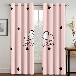 Pink Lovely Girl Bow Light Filtering Drapes Theme Decorative 2 Panels Thin Curtains For Bedroom Living Room