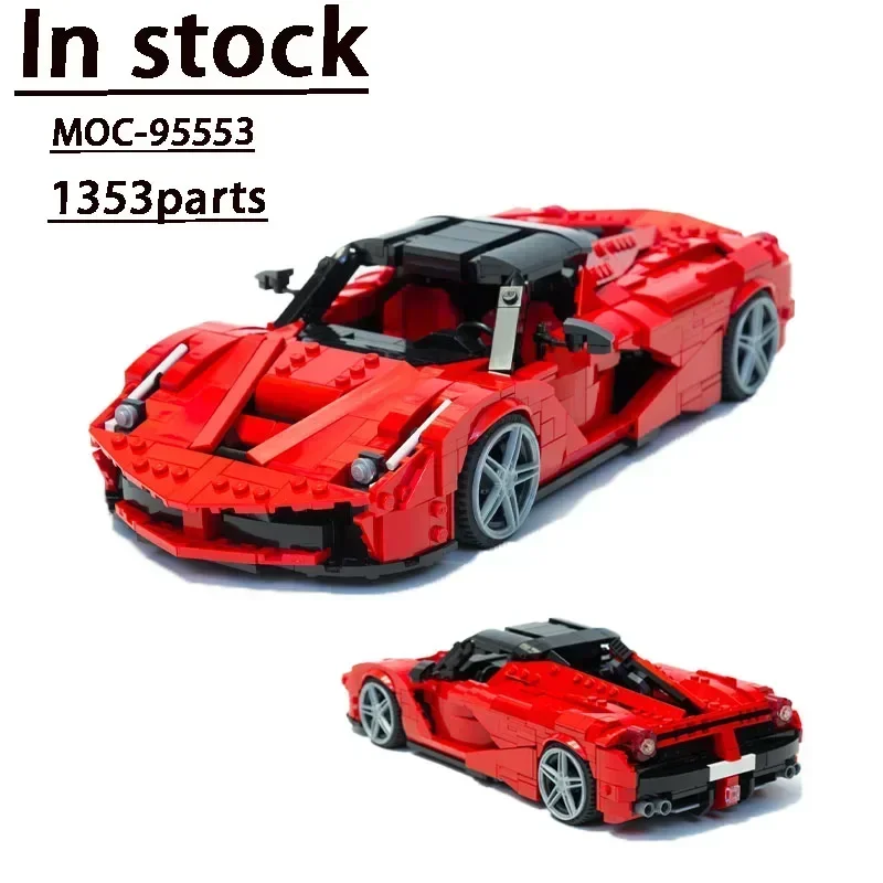 MOC-95553 Rotes neues Supercar-Baugruppen-Bausteinmodell • 1353 Teile Bausteine Kinder Weihnachten individuelles Geschenk Spielzeug für Erwachsene