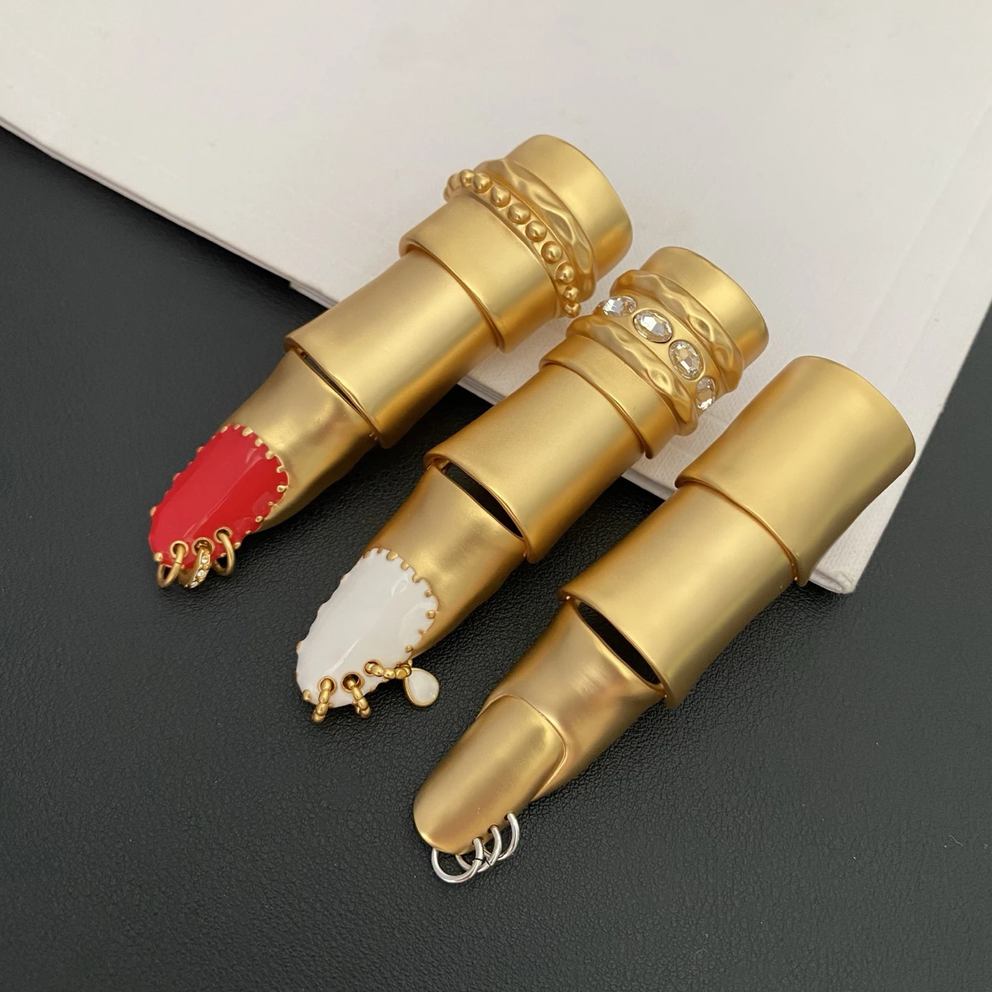 

Fashion Designer Brand Brass Gold Plated Open Finger Ring Woman Luxury Jewelry Trend