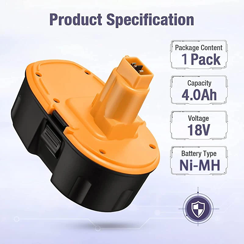 Powtree for Dewalt DC9096 18V 4000mAh Ni-MH Battery DC9098 DC9099 DW9095 DW9096 DW9098 DE9038 DE9096 Power Tool Battery