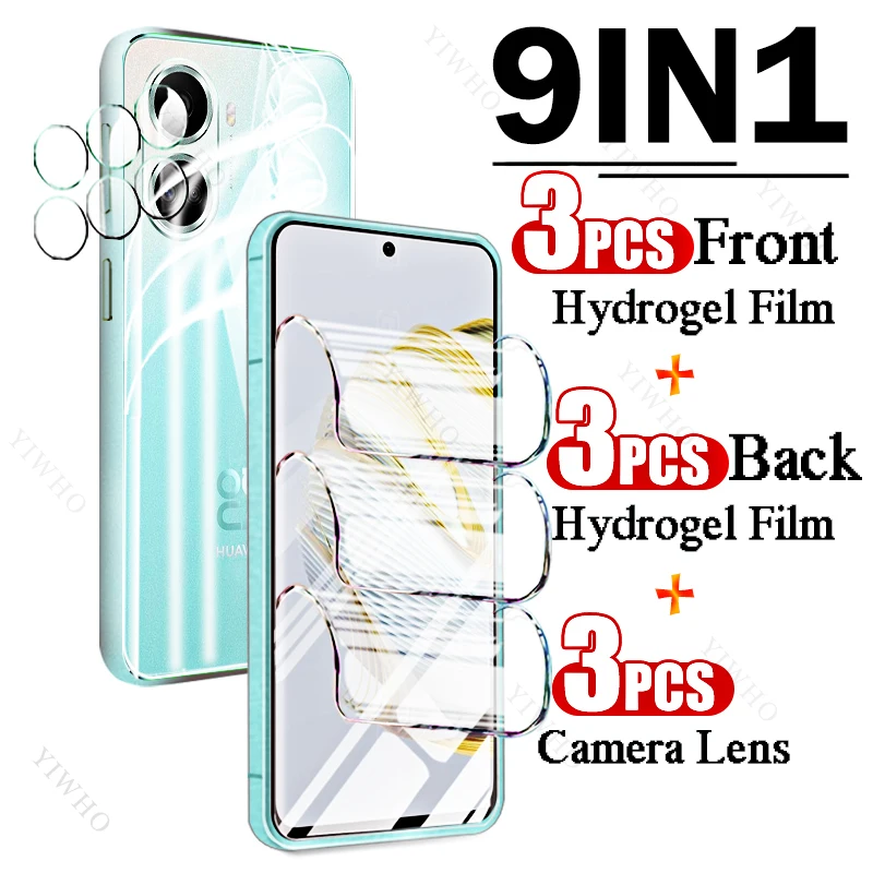 9in1 Full Cover Front Back Hydrogel Film for Huawei Nova 10 SE Fingerprint Screen Protector for Huawei Nova10 S E Camera Lens HD