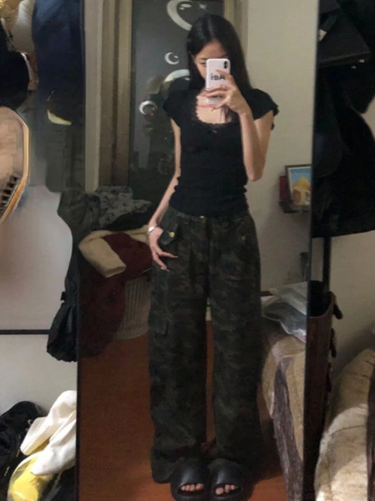 2025 Y2k Aesthetic Lace Patchwork Crop Top Streetwear Harajuku Women Vintage U Neck T-shirt Streetwear Bow Bottoming Grunge Tees image 5