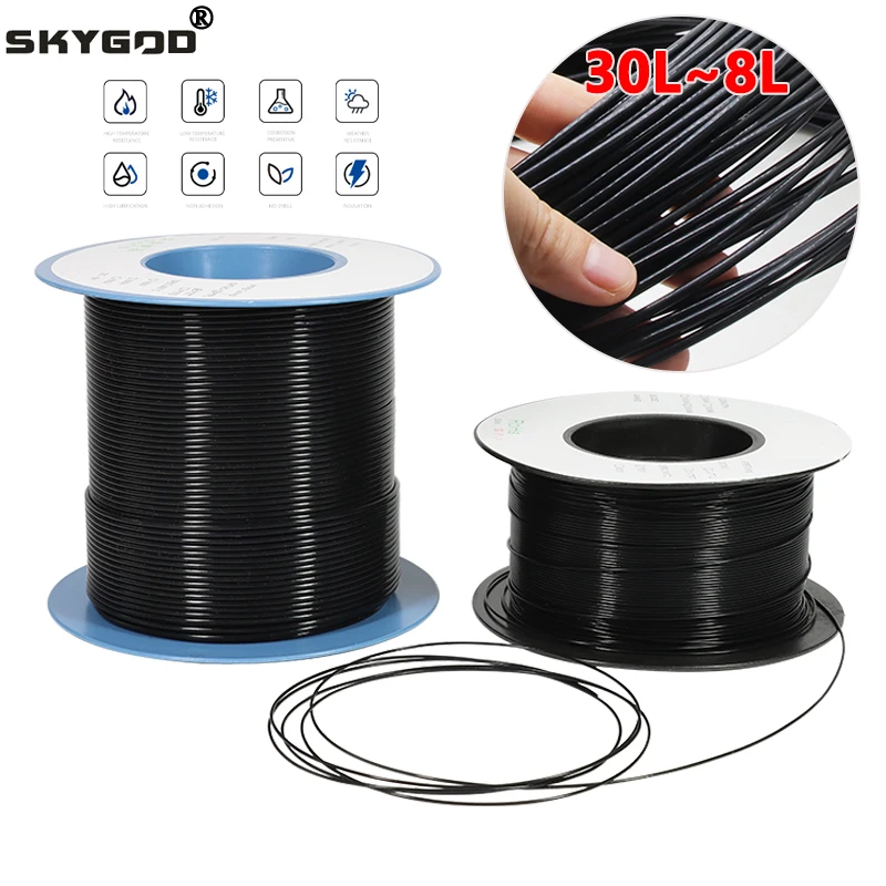 

1~100m PTFE Tube Black 30L - 8L 2.5KV 150V F46 Insulated Capillary Heat Protector Temperature Corrosion Resistant Pipe