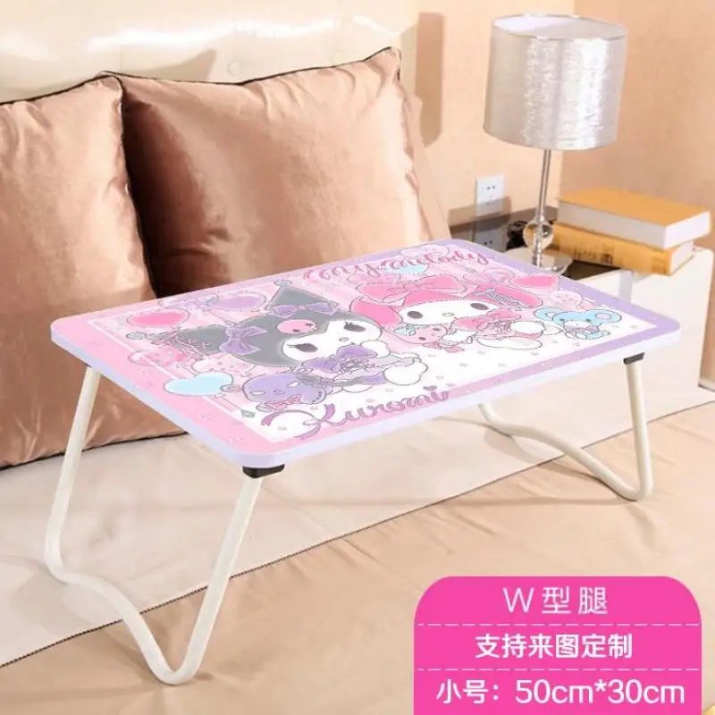 2024 Hot Miniso Kawaii Student Fold Desk Kuromi Cartoon Cute Dormitory Portable Bed Computer Desk Fashion School Starts Gift Kit