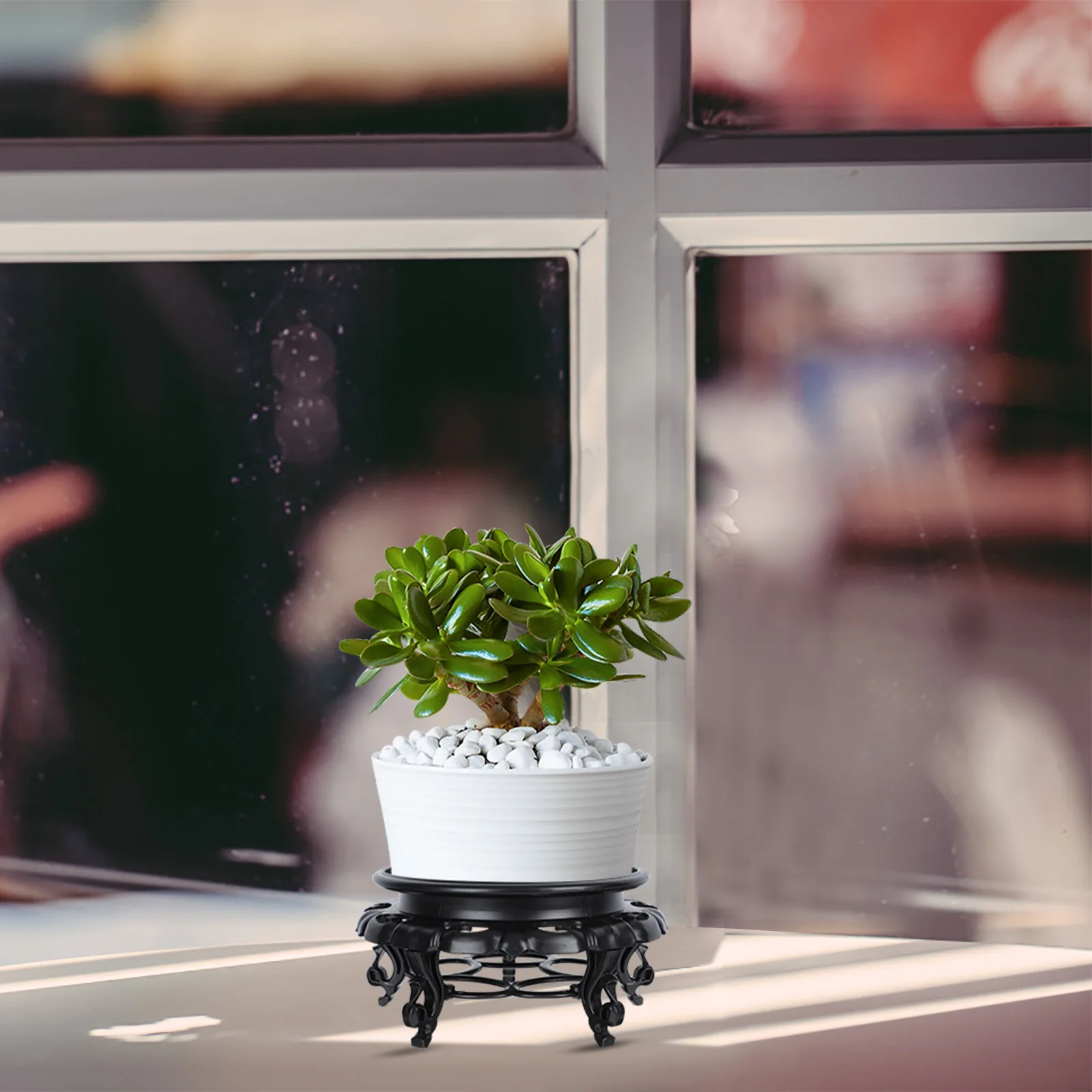 

1pc Resin Tray Flower Stand Minimalist Potted Plant Base Small Flowerpot Rack Vase Storage Display For Home Office Decor Garden