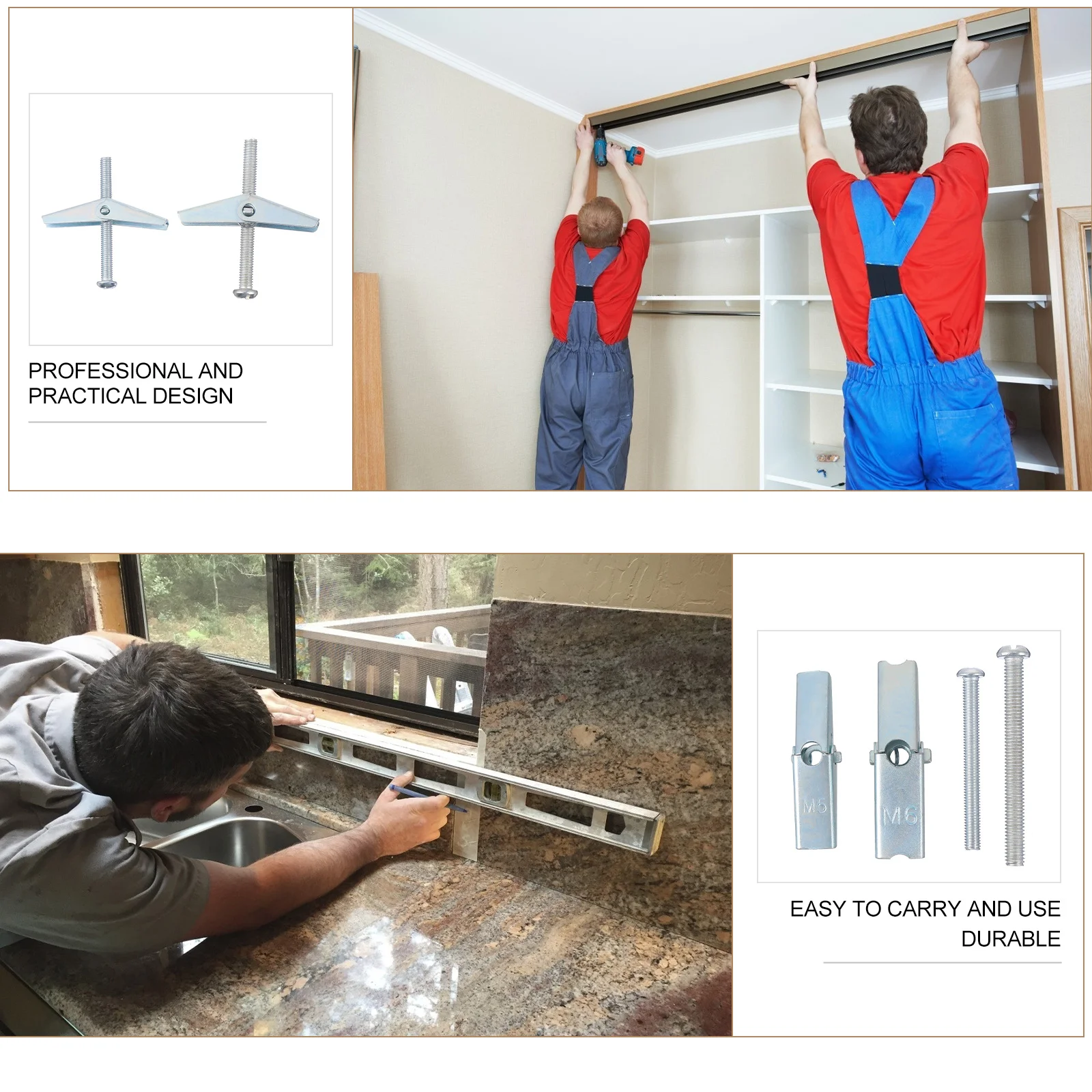 

2 комплекта анкеров для гипсокартона из углеродистой стали, саморезы, распорные болты для толстых и тонких стен, крепежные изделия