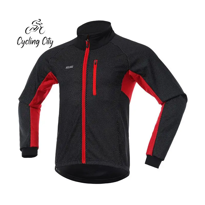 Cycling City Windproof Warm Cycling Jacket Fleece Cycling Jacket Cycling Trousers Breathable Reflective Jacket Outdoor Ski Wear