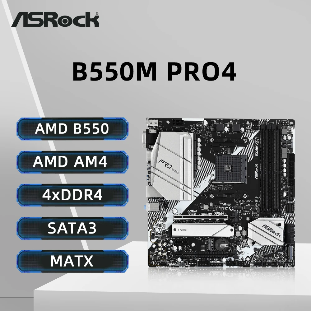 未使用 ASRock B550M PRO4 AM4 Amazon.com: ASRock B550M PRO4 Supports 3rd Gen AMD AM4 Ryzen