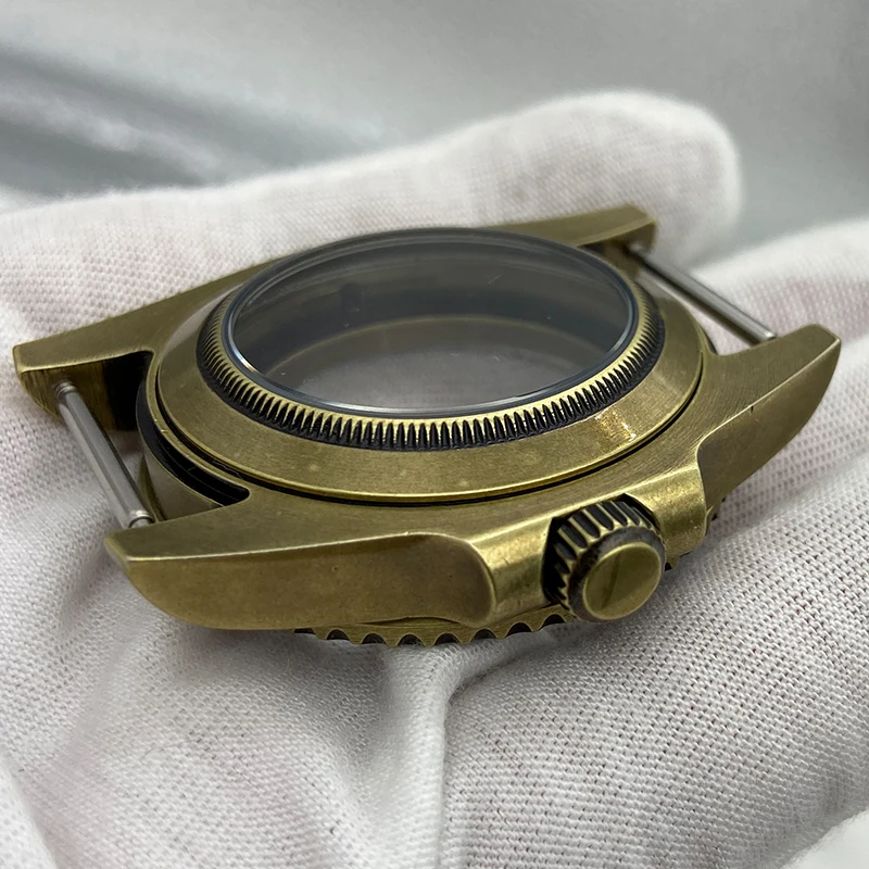 Bronze 40mm nh36 casos de relógio aço inoxidável para seiko nh34 nh35 nh36 movimento 28.5mm dial vidro safira sub caso estilo design