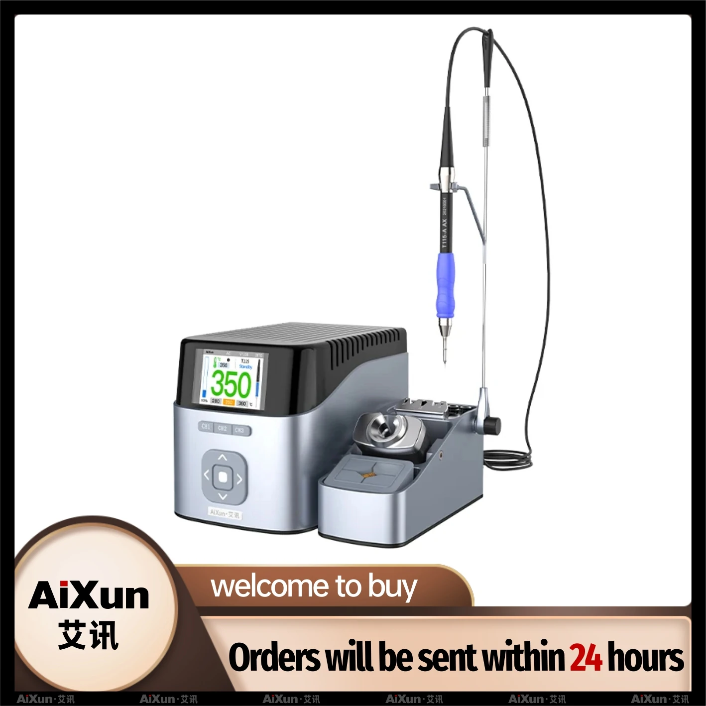 AIXUN T405 dual channel intelligent welding station 2s rapid heating 100W suitable for115 handles global remote software upgrade