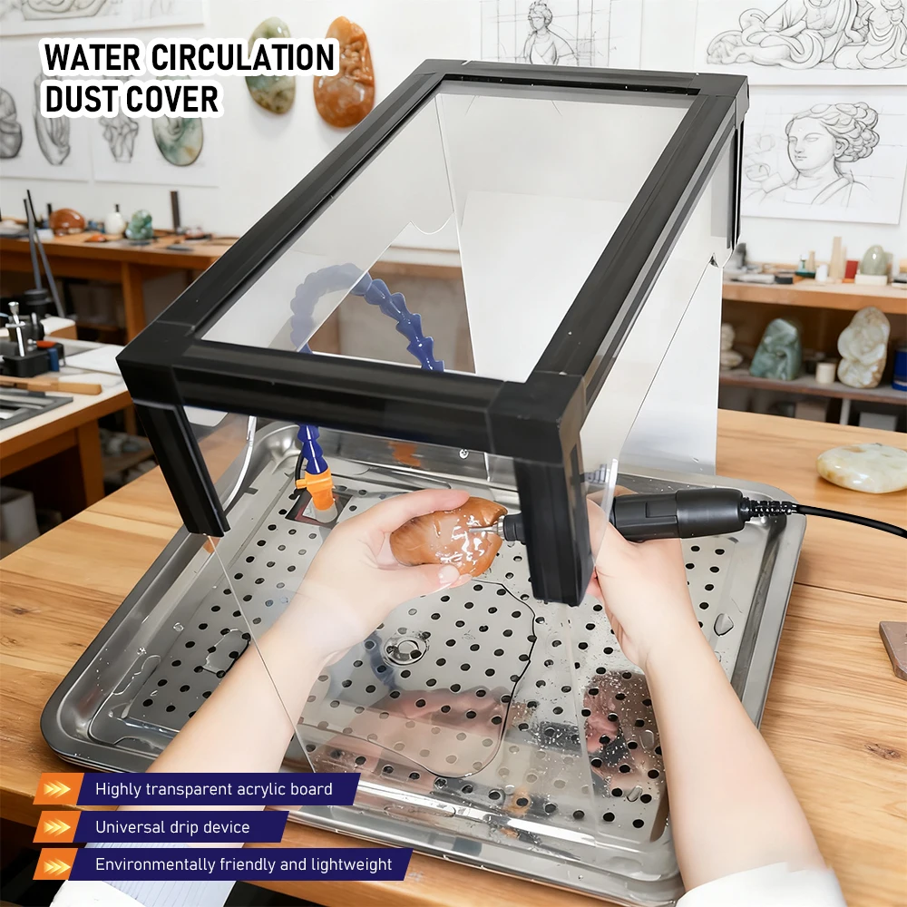 

Jewelry Jade Carving Dust Enclosure Acrylic Grinding Dustproof Cover Water Recycling Dust Box Dust Extraction Polishing Cabinet