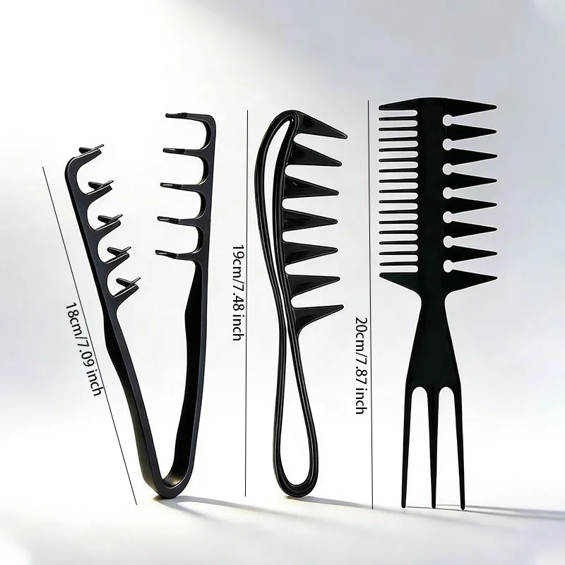Salon-Styling-Kamm-Set, Haarkamm mit Fischgrätenmuster, Entwirrbürste, ergonomisches, rutschfestes Design für alle Haartypen, geeignet für nasses und trockenes Haar, für den Heimgebrauch und auf Reisen. – Detail 4