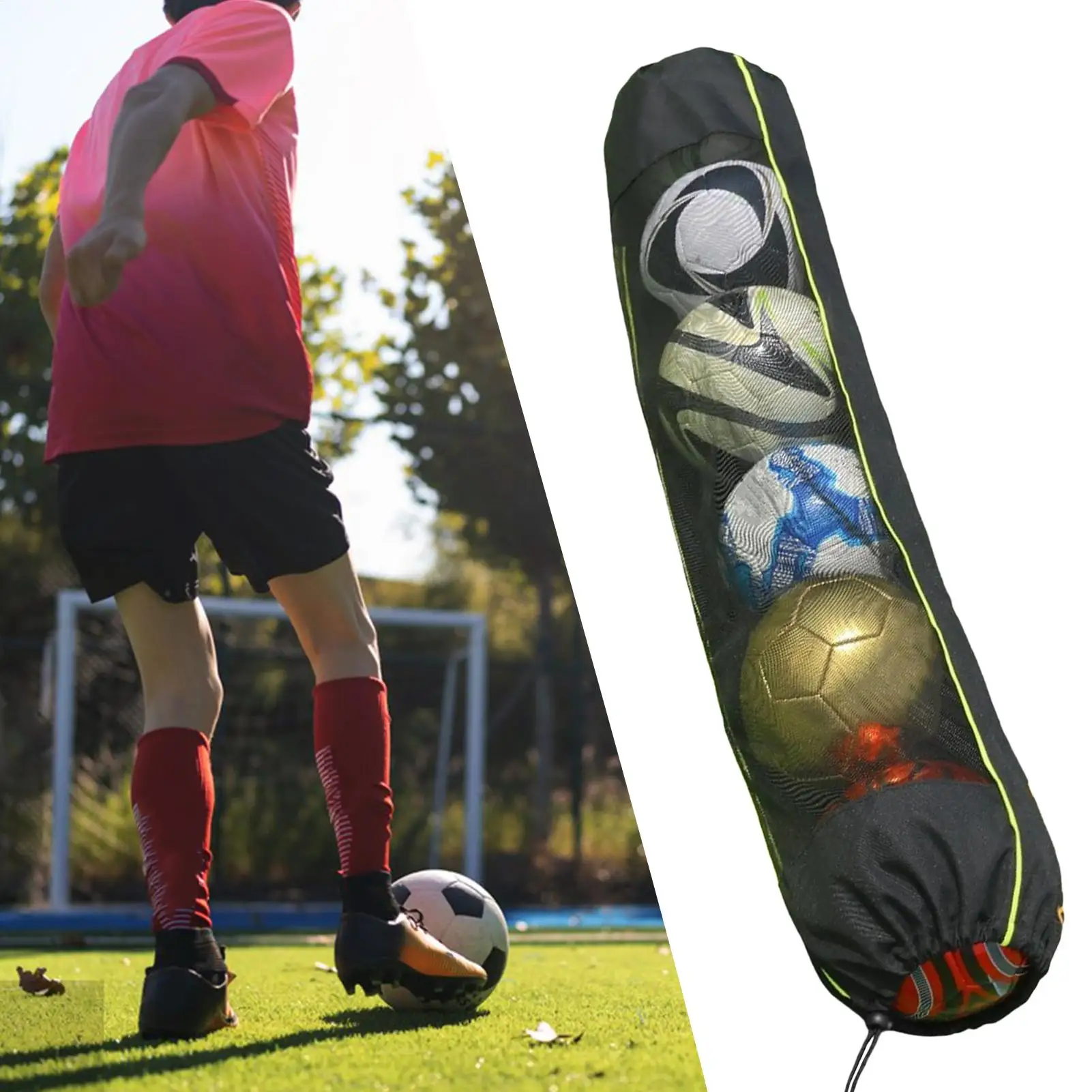 حقيبة كرة السلة كيس كروي مع حزام كتف قابل للتعديل كيس برباط قابل للتنفس لفريق رياضة التنس والسباحة واليوجا في الهواء الطلق