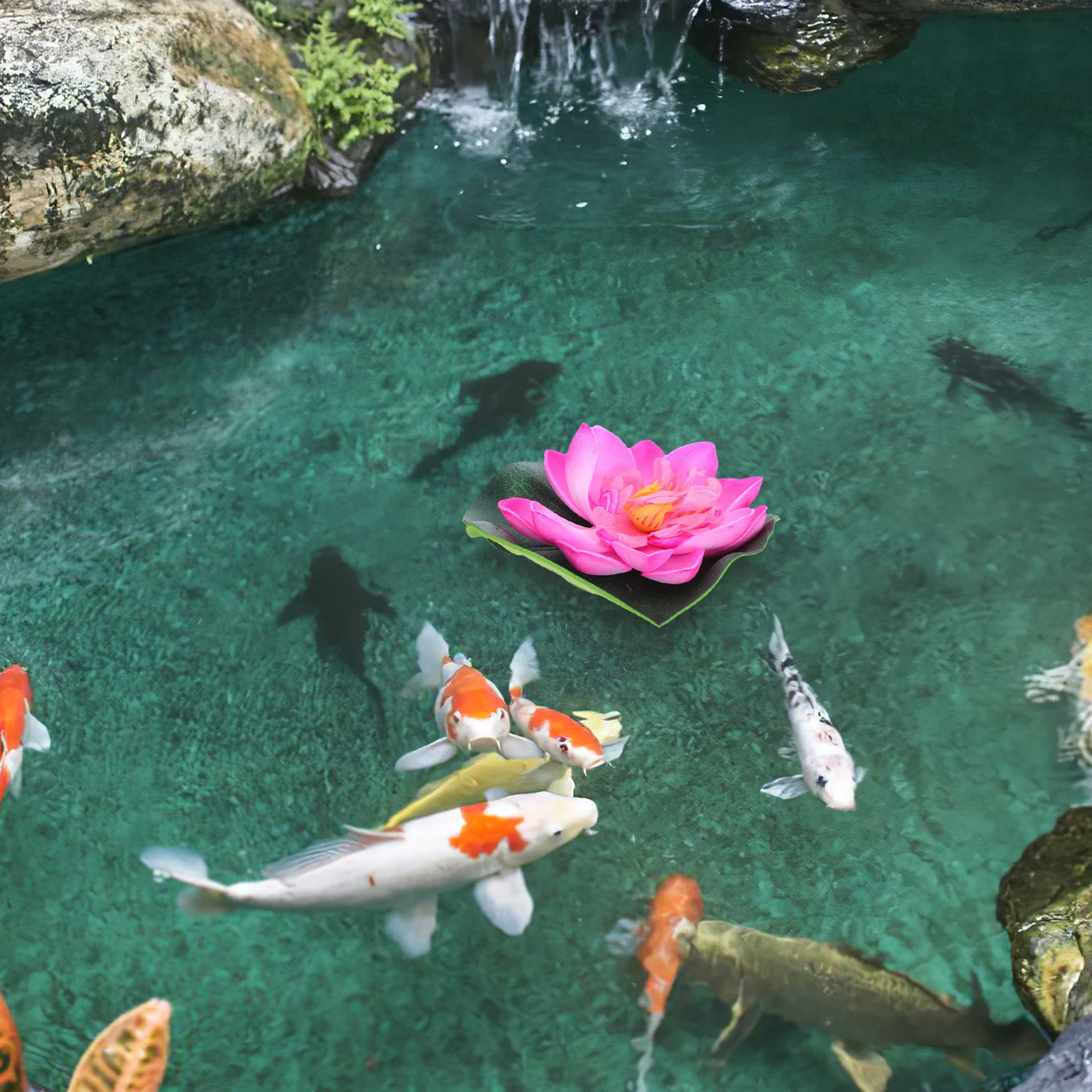 

5 Pcs Floating Flowers Artificial Lotus Plants Outdoor Water Lily Small Fake Lawn Pads