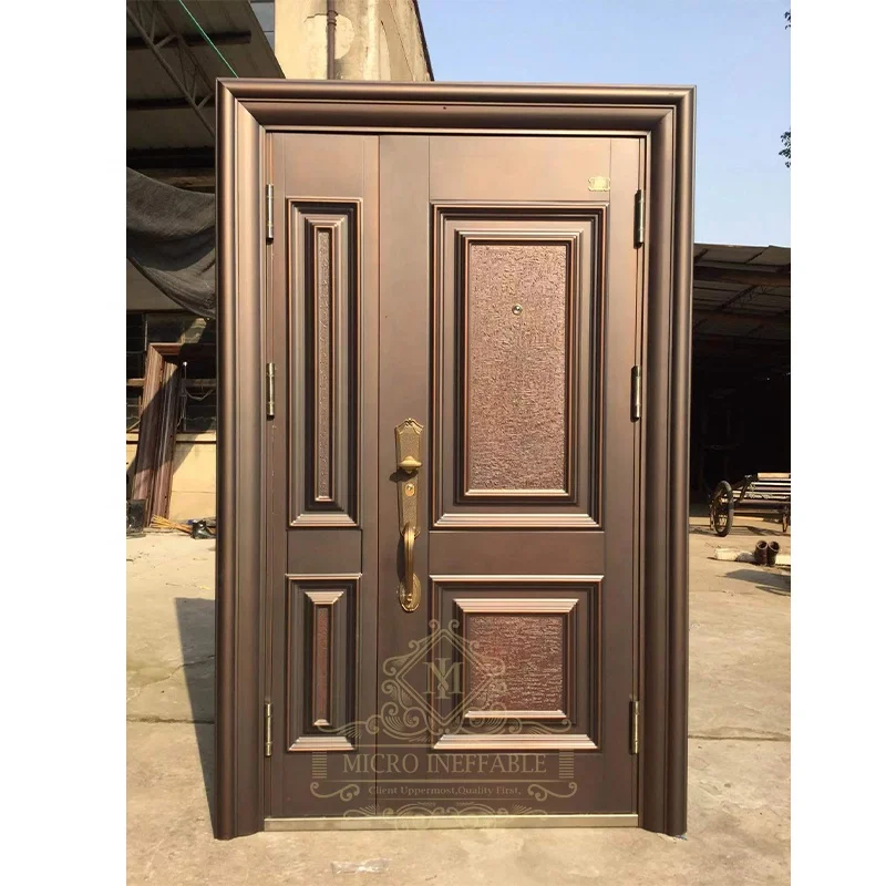 

Hot Sale High Security Level Bangladesh Style Steel Security Door with Entry Door Lever Cylindrical Door Handle Lock