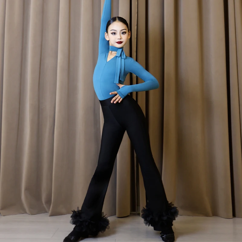 

Латинское искусство, экзамен, тренировочное танцевальное боди + брюки, комплекты Dancer's Vitality, детская профессиональная одежда для чачи-самбы