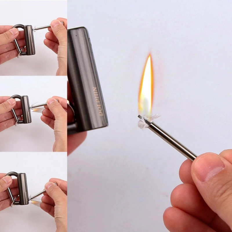 

Outdoor Keychain Lighter - Multifunctional Fuel Oil Igniter, Metal Durable Bottle Opener, Suitable for Home & Outdoor Use