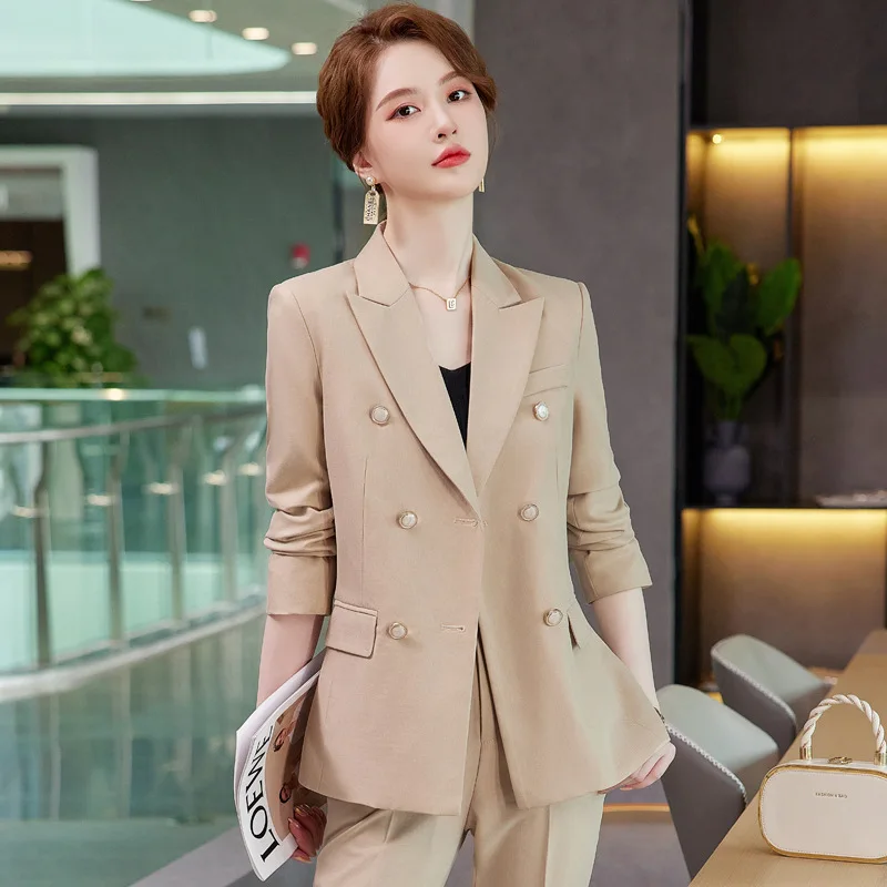 

Autumn Winter Formal Uniform Designs Pantsuits Women Business Suits with Pants and Jackets Coat OL Styles Blazers Trousers Set