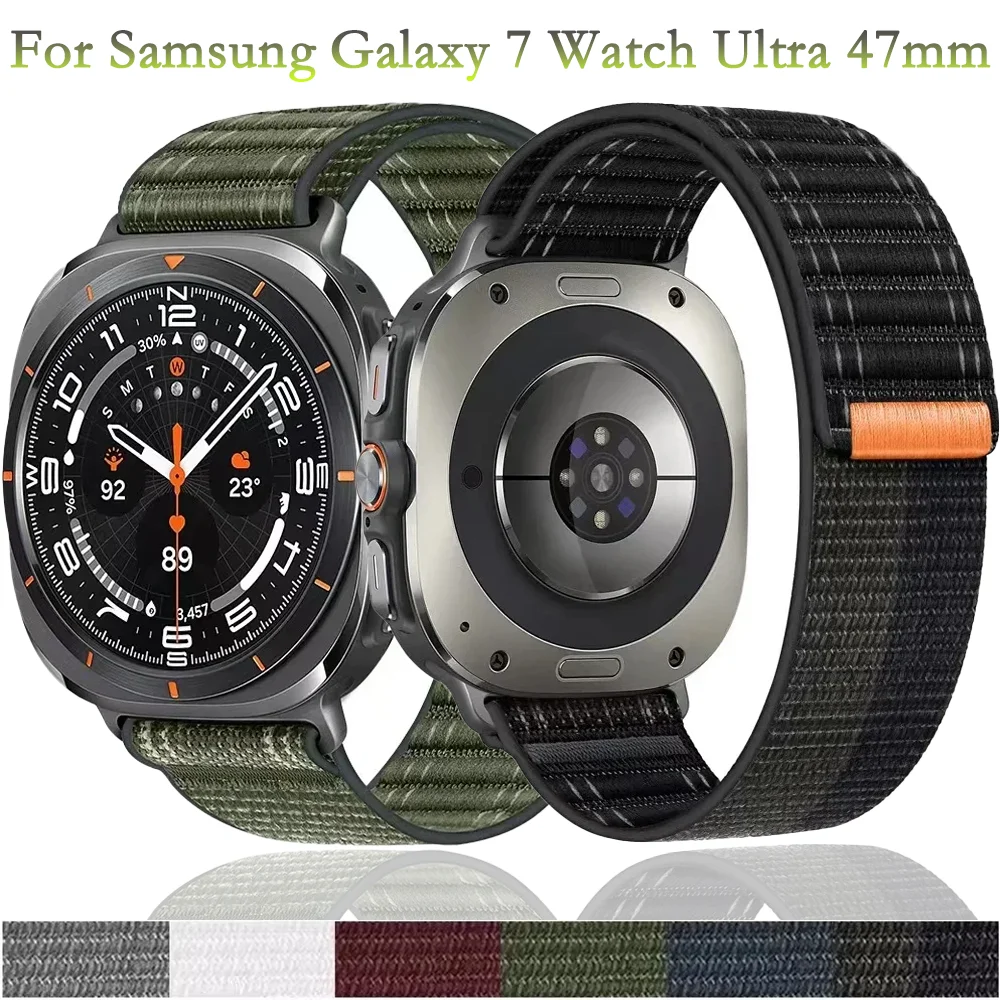 Спортивный нейлоновый ремешок с петлей для Samsung Galaxy 7, часы Ultra 47 мм, дышащий браслет, браслет Galaxy Ultra Correa, аксессуары для ремня