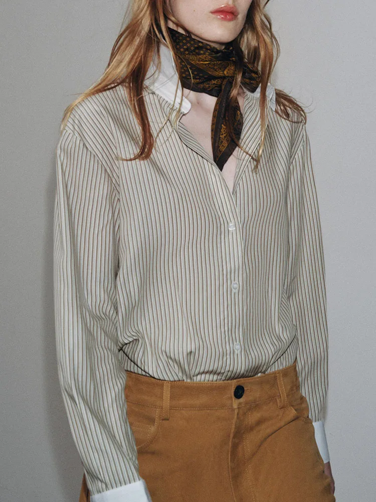 

Fall 2025 New Arrival Women's Faionable Comfortable Striped Long Sve irt Color Blo Design Ethnic Stage Costume