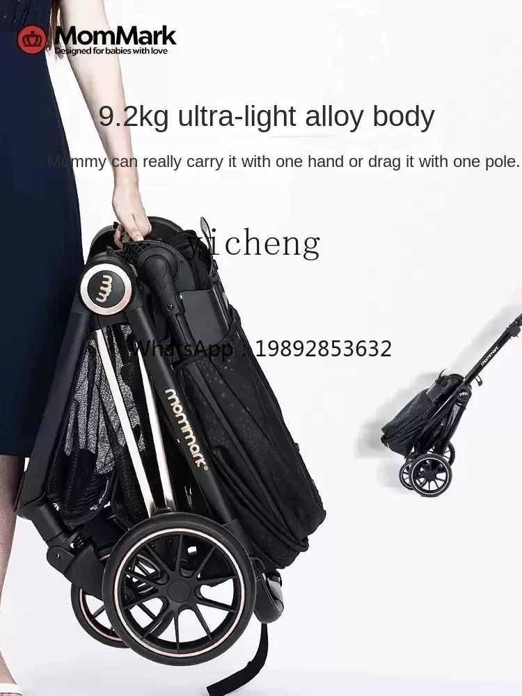 ZZ Baby Stroller Two-Way High Landscape Folding Sitting Lying Lightweight Children Hand Push Umbrella Car
