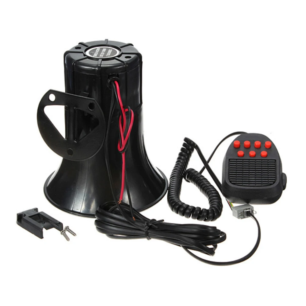 

12V 7 Sounds Car Horn Loud Siren Motorcycle Horn Vehicle Alarm Security Emergency Sound System Durable Black