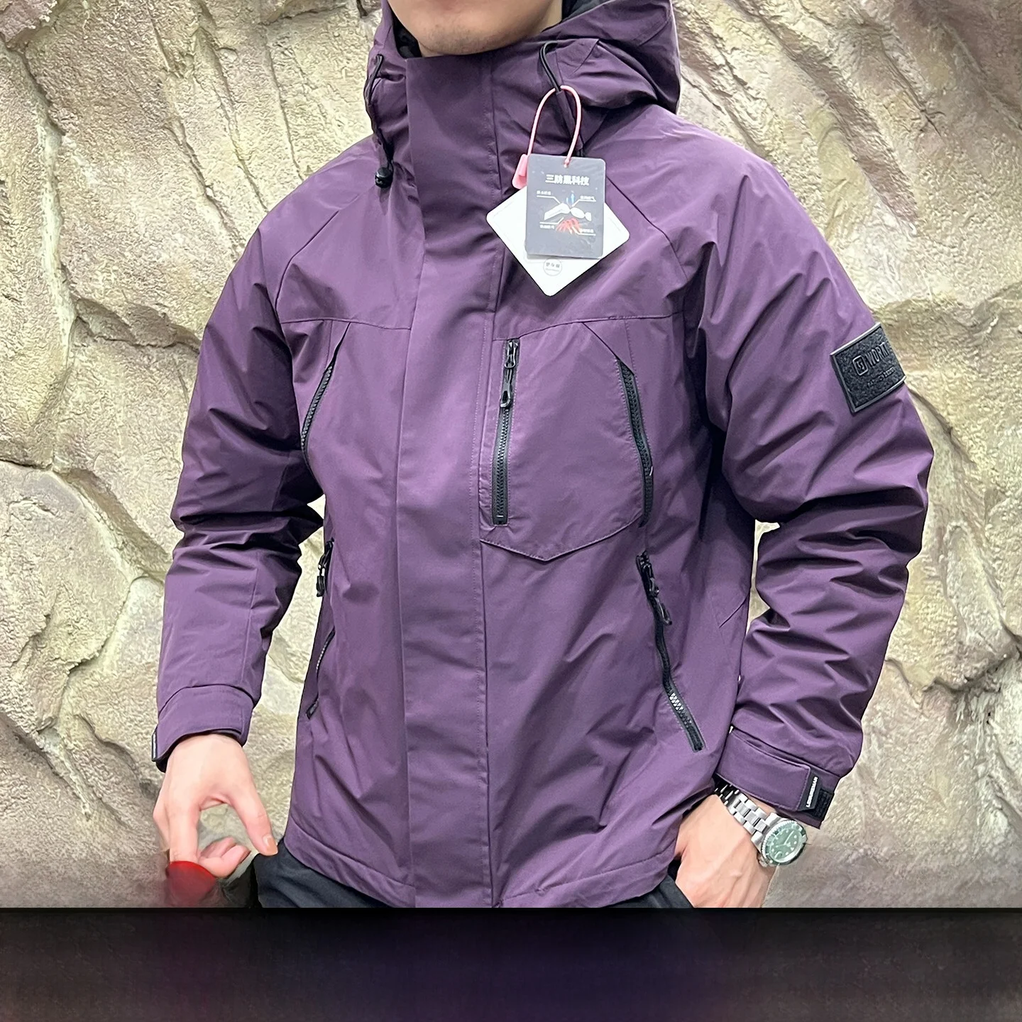 

Men's Outdoor Winter down Jaet Windproof Waterproof 90 White Du down Vest Polyester Fiber Long Sve Thiened Coat