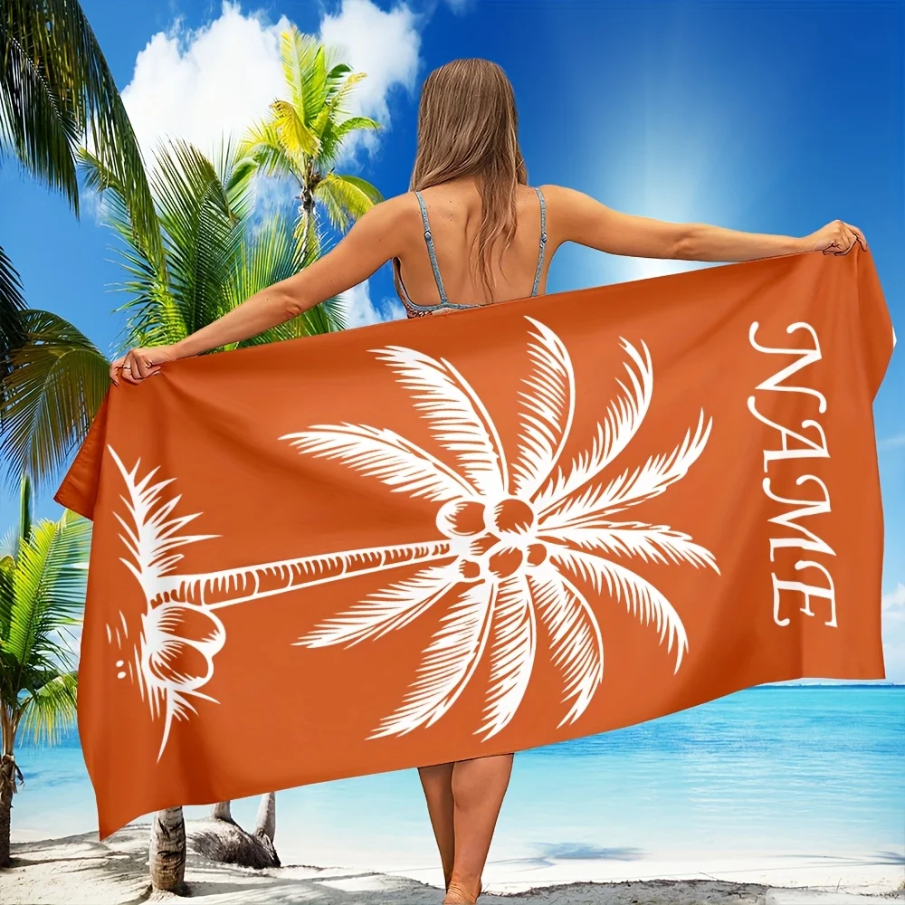 Personalized Beach Towel Custom Name/Logo Microfiber Towel Thin Quick Dry Absorbent for Beach Swimming Yoga Bath Sports