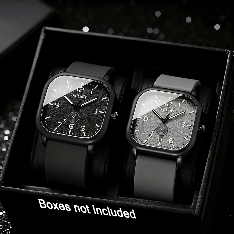 2PCS casual and fashionable men's  quartz watch combination, suitable for daily wear