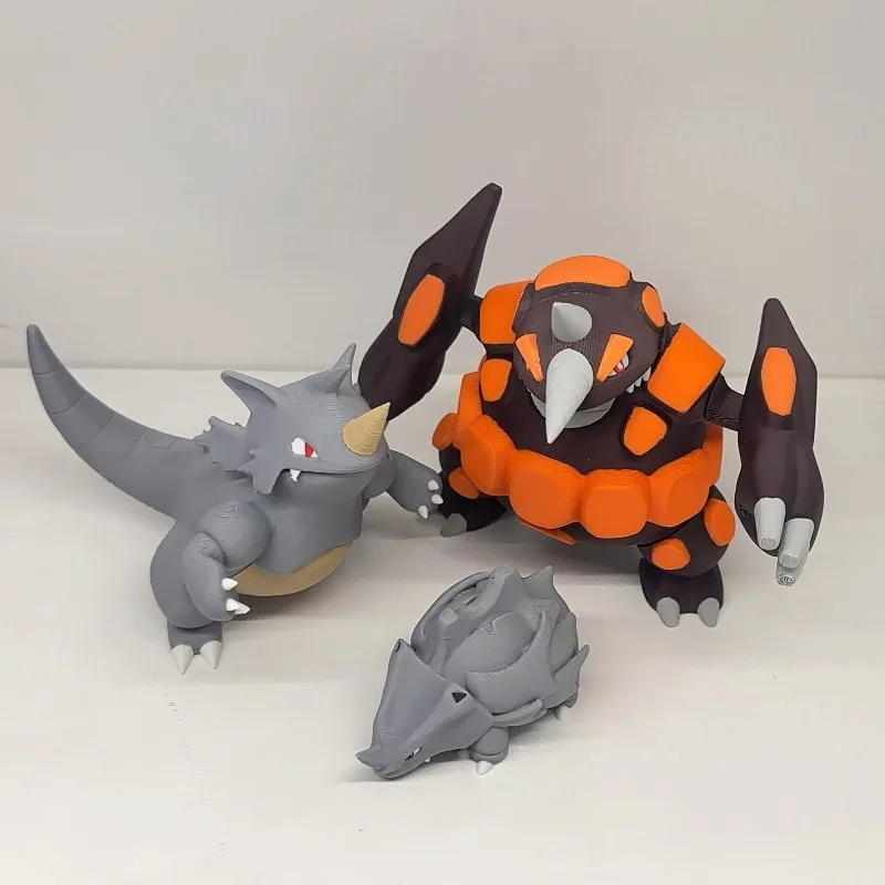 طباعة ثلاثية الأبعاد بمقياس 1/20 WorldRhyhorn Rhydon Rhyperior Pokémon Game الأجهزة الطرفية مجموعات PLA نموذج سطح المكتب زخرفة الديكور