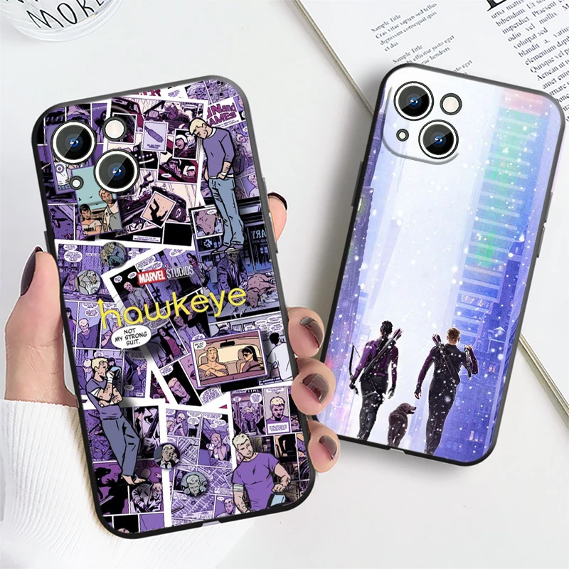 Marvel Hawkeye Phone Case For Apple iPhone 14 13 12 11 Pro Max mini XS XR X 8 7 6S 6 Plus Black Soft Funda Back Cover Coque