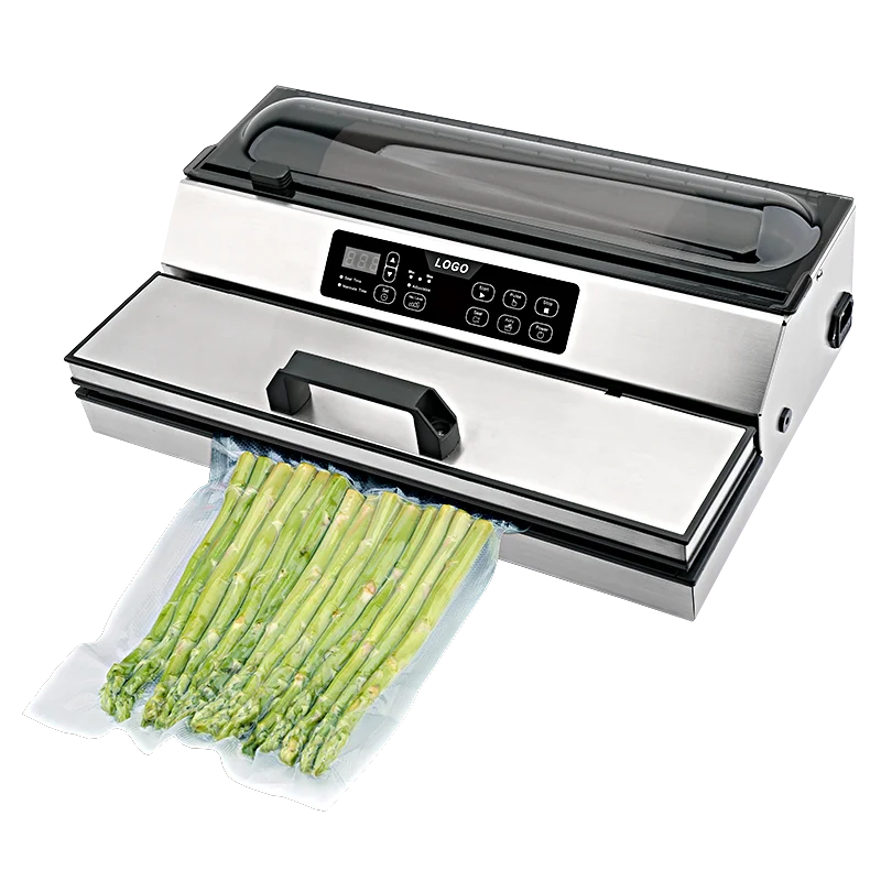 Macchina per sigillare sottovuoto per alimenti con aspirazione per carichi pesanti in acciaio inossidabile da 40 cm di larghezza con certificato CE, GS, ETL