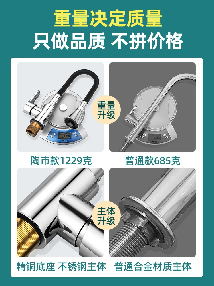 Wanxiang Kitchen Faucet Extended Anti Splash Water Pulling Type Flexible Rotating Sink for Washing Vegetables