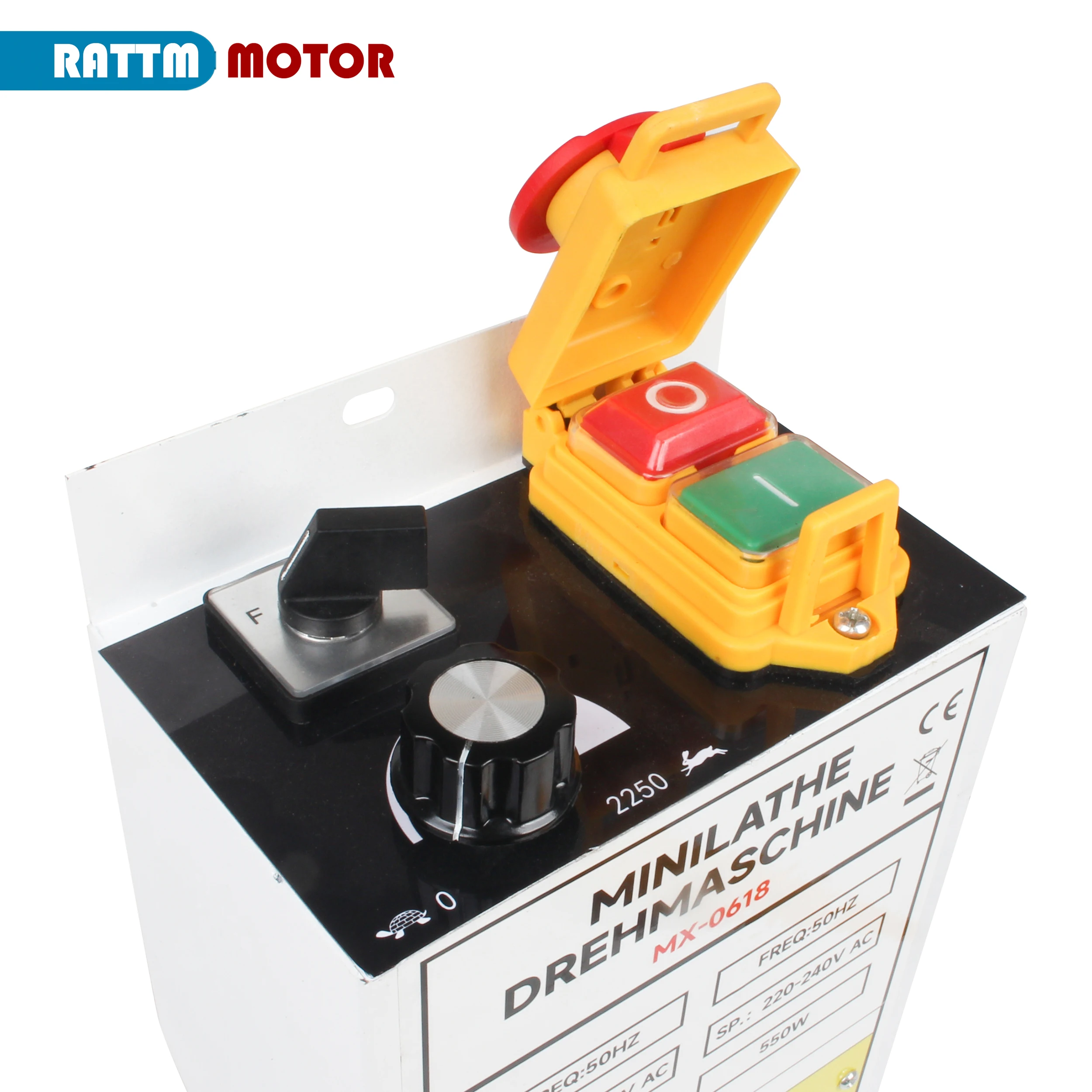 Kotak Kontrol Listrik Kecepatan Bubut 550W CJ0618 Kit Pengendali Bubut Papan Sirkuit Dudukan 110V 220V dengan E-stop