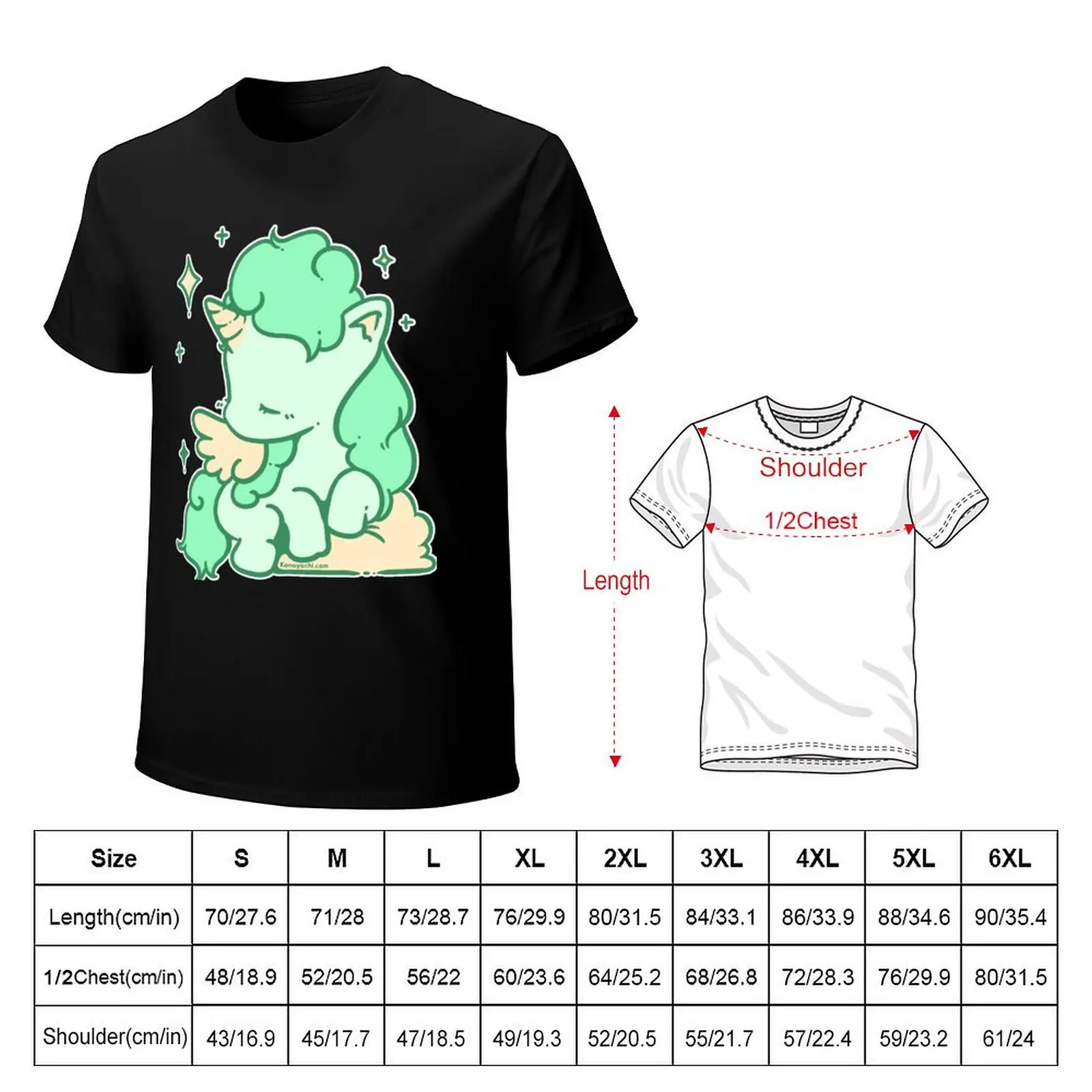 Soft Unicorn (Mint Turquoise) T-Shirt Big Size Crew Neck T-Shirt