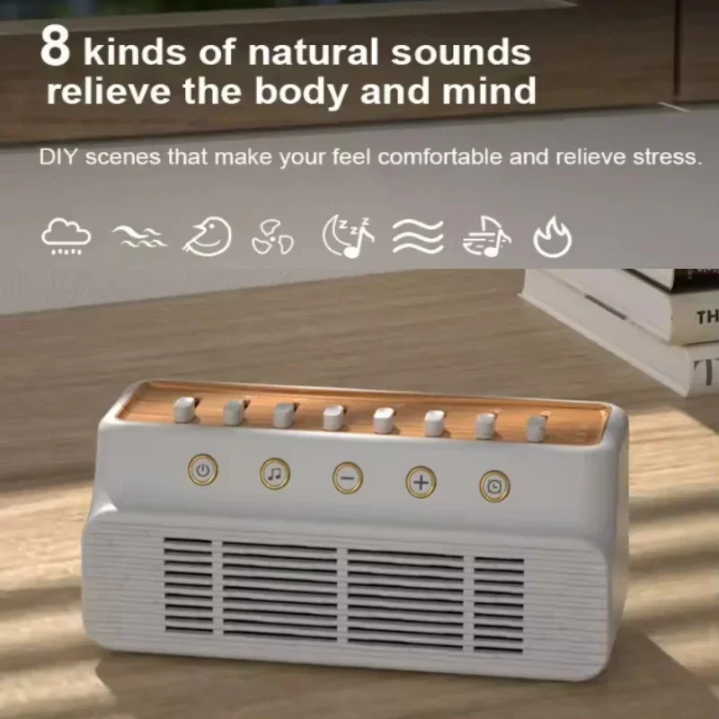 

White Noise Wireless Bluetooth Speaker Timed Sleep Natural Sounds MusicBox Improve Sleep Relax Rain Waves Bird Thunder For Gifts