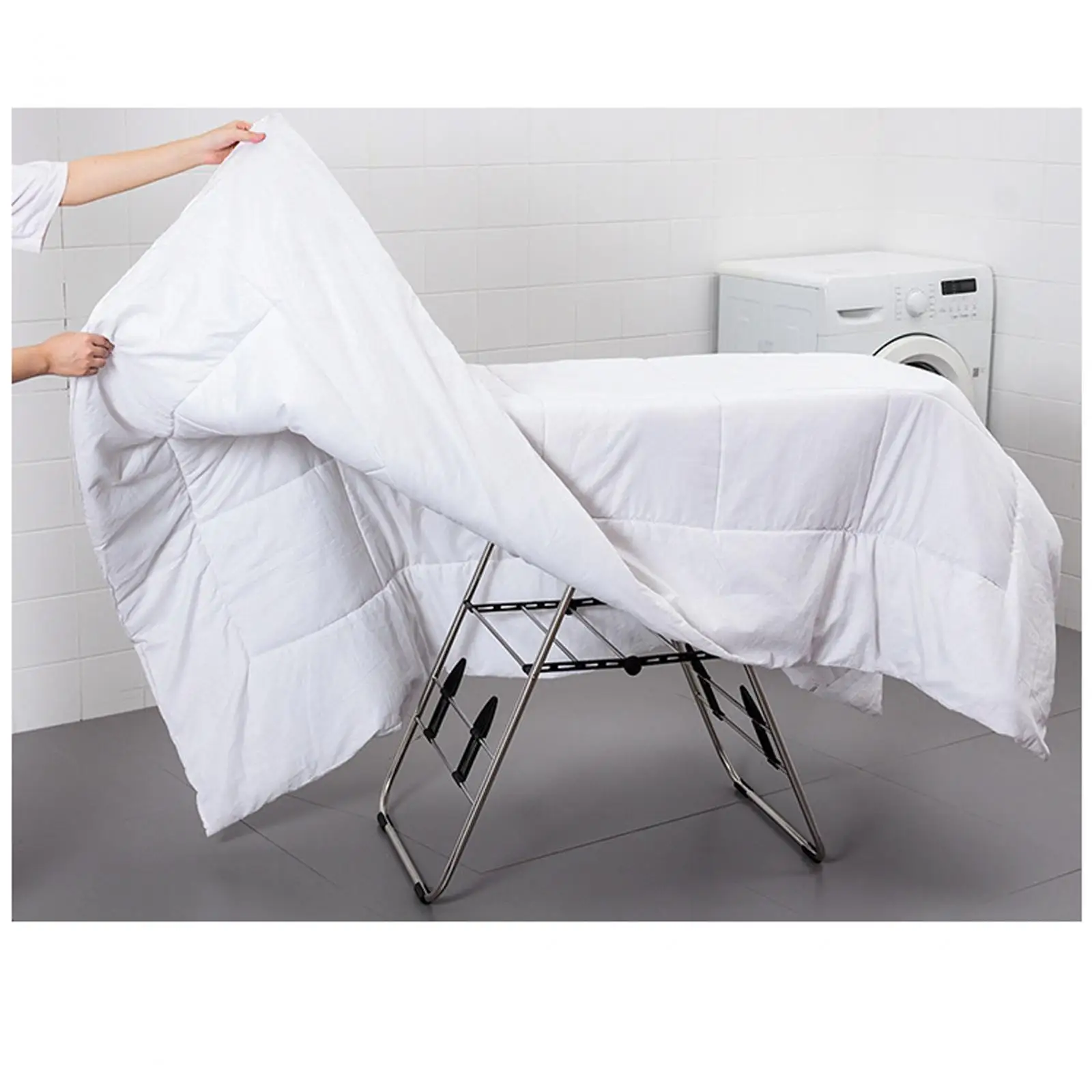 Collapsible Metal Clothes Drying Rack Station Free Standing Versatile Foldable Smooth Joint Durable for Clothes, Towels, Linens