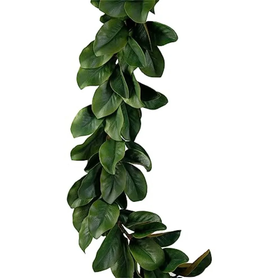 

Green Artificial Magnolia Leaf Garland for Wedding, Store Display, Window Sill, Fall Decor, Holiday Decor 72 Long, Realistic Fa