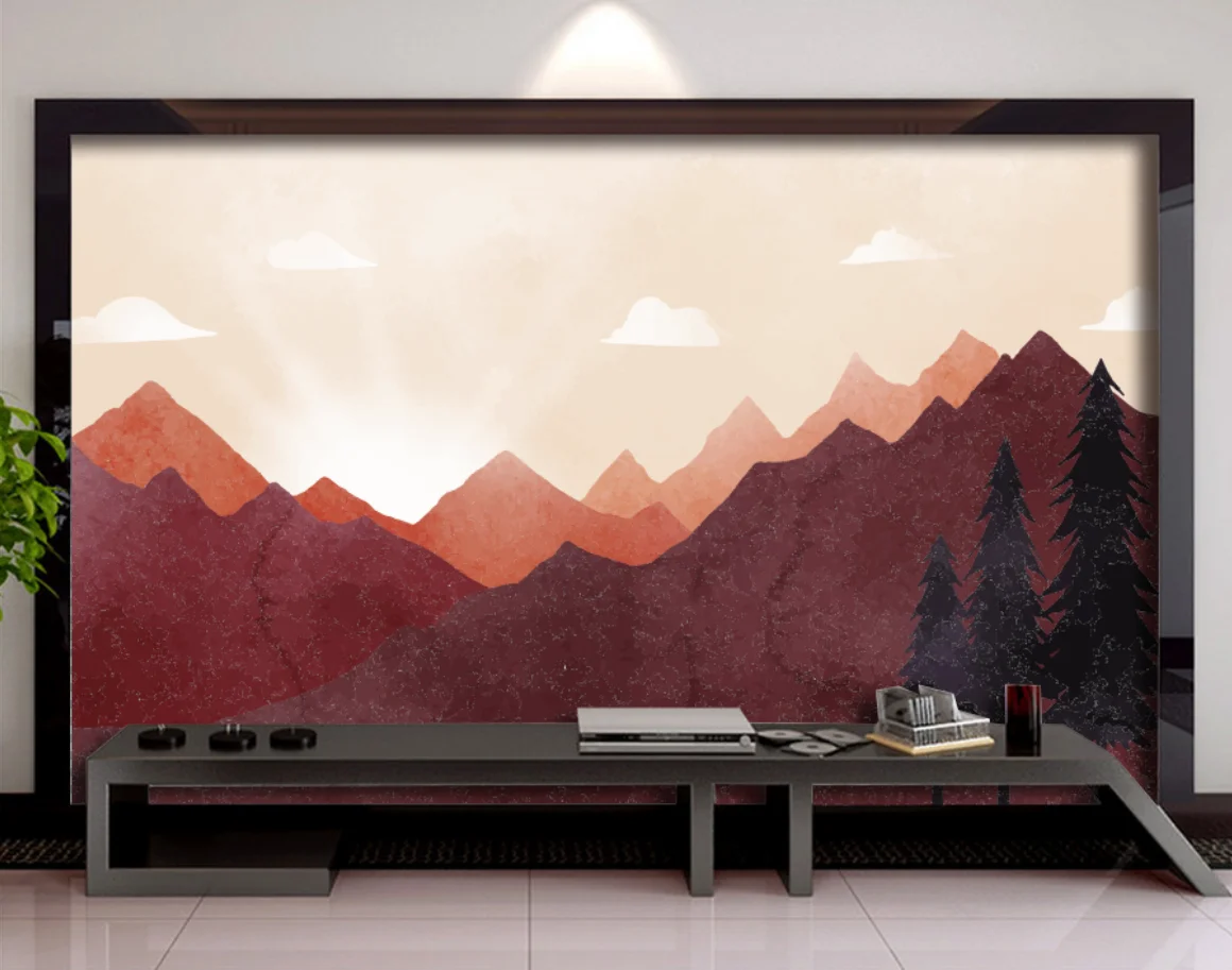 

Custom wallpaper photos Dusk mountain scenery background wall mural home decoration living room bedroom murals 3d wallpaper