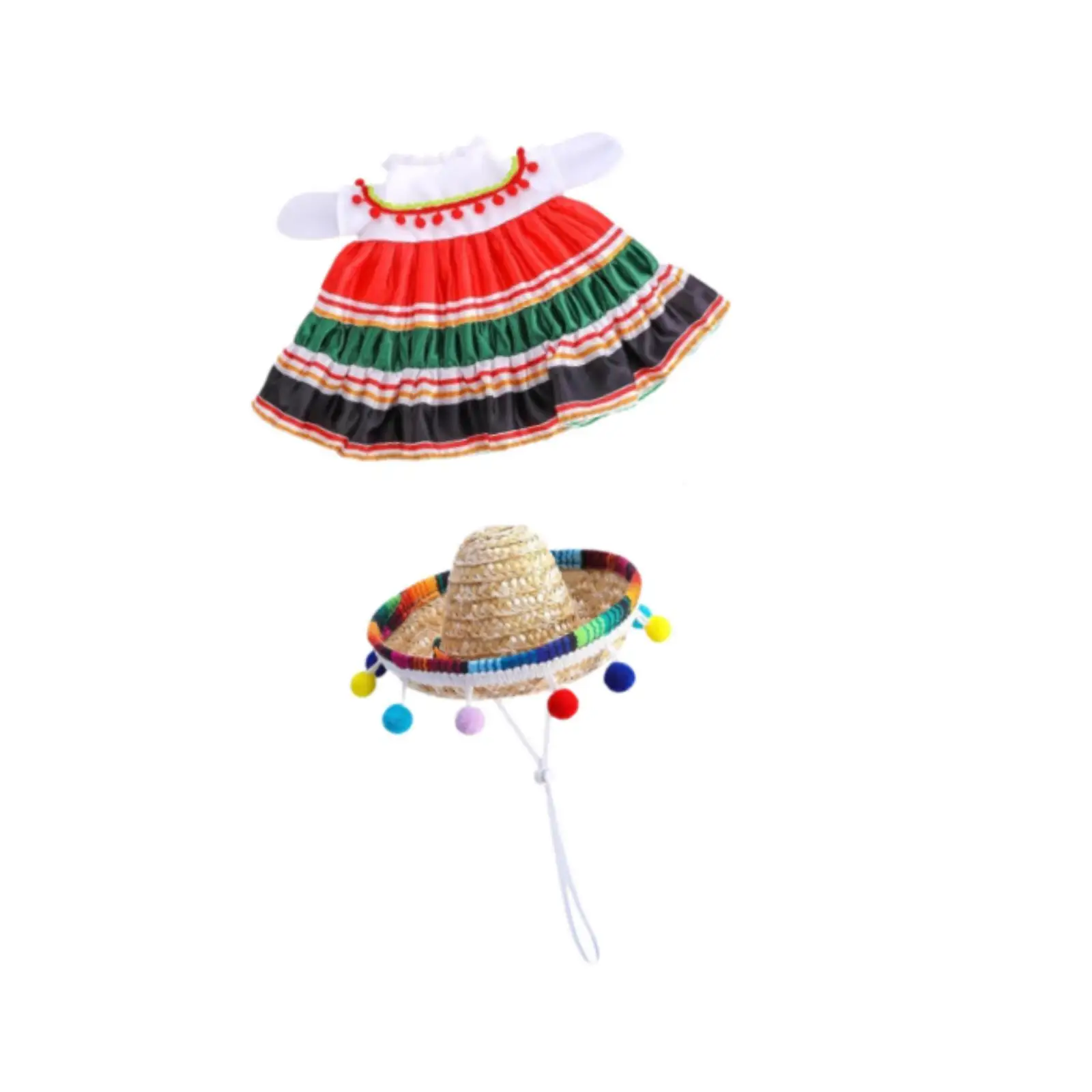 Mexican Porch Goose Outfits Mexican Sombrero with Hat Garden Goose Clothes for Lawn Outdoor Holiday Backyard Father's Day